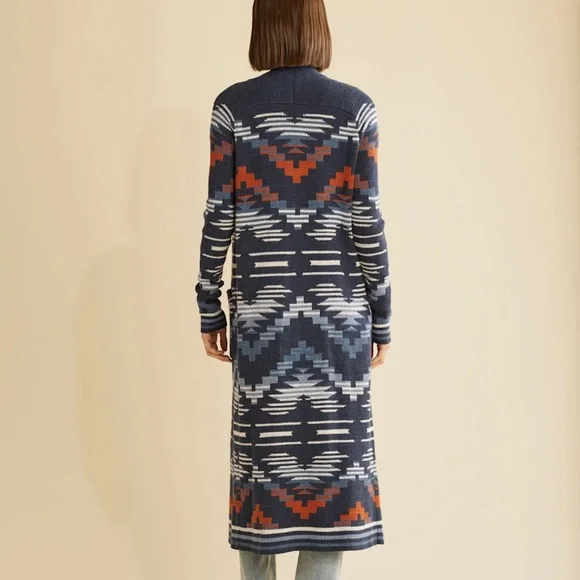 Pendleton Blue and Orange Patterned Cardigan - Picture 3 of 15